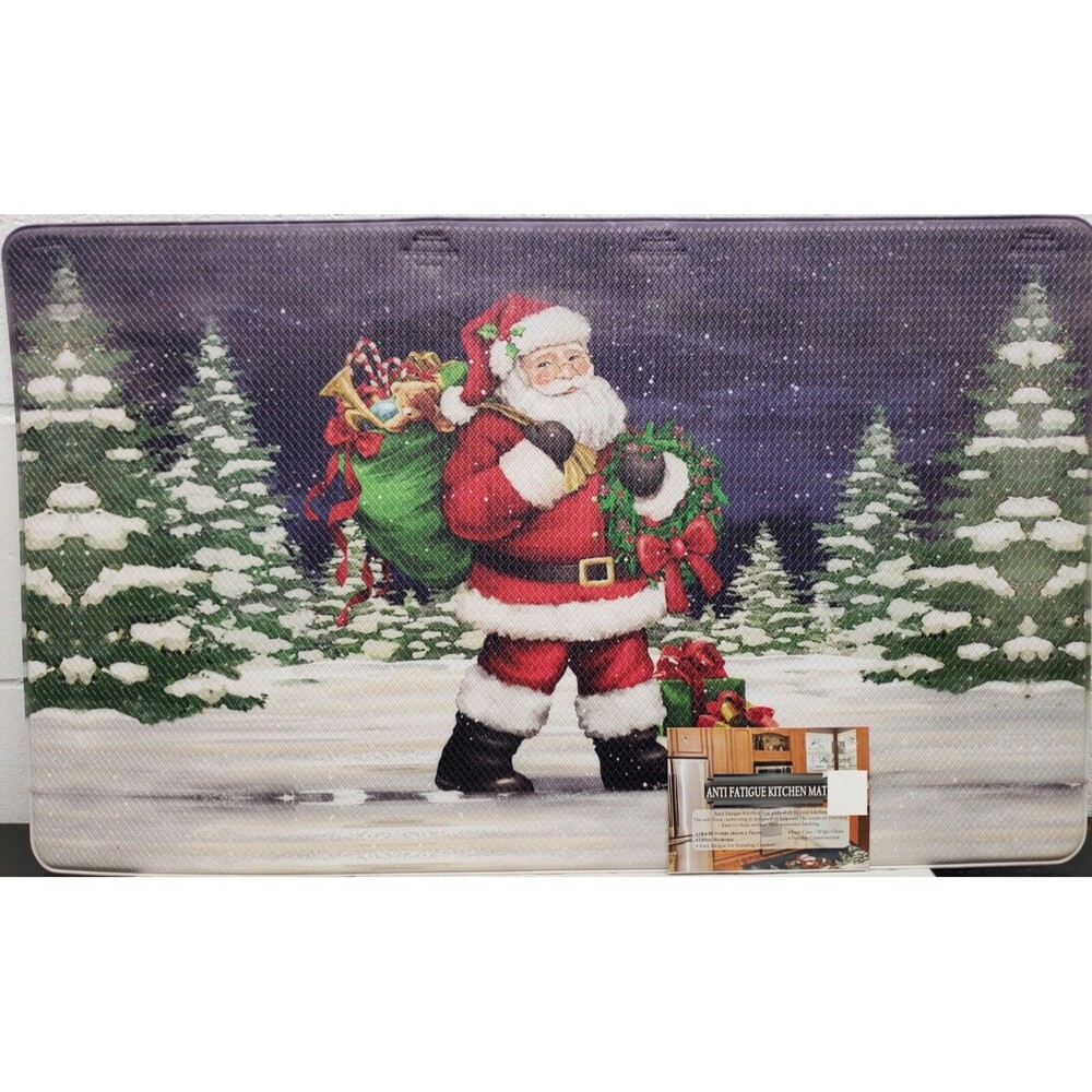 ANTI-FATIGUE PVC KITCHEN FLOOR MAT (18"x30") SANTA & CHRISTMAS GIFTS, AC Home
